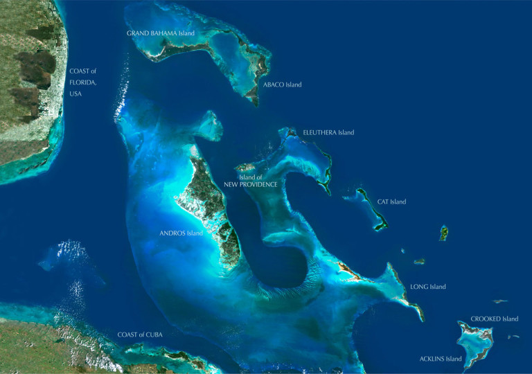 Bahamas Yacht Charters Map 768x540 